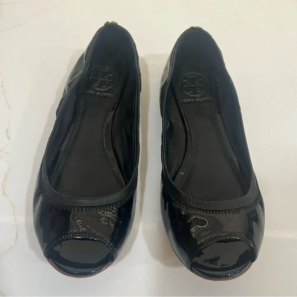 Tory Burch Black Patent Leather Flats